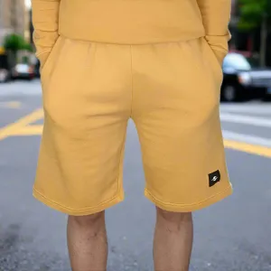 FLEECE LOUNGE SHORTS • MUSTARD