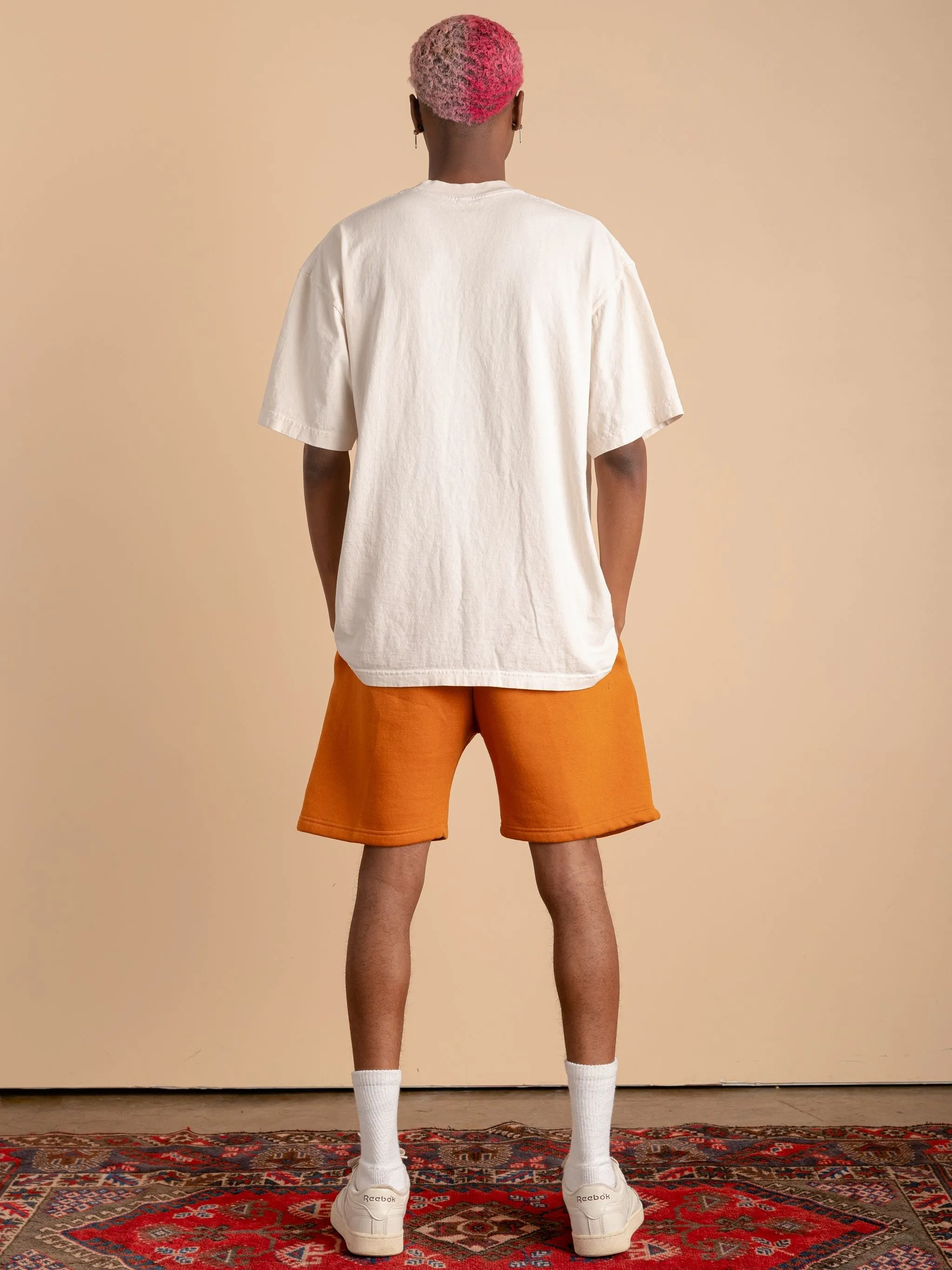 Fleece Sweat Shorts-Burnt Orange