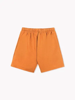 Fleece Sweat Shorts-Burnt Orange