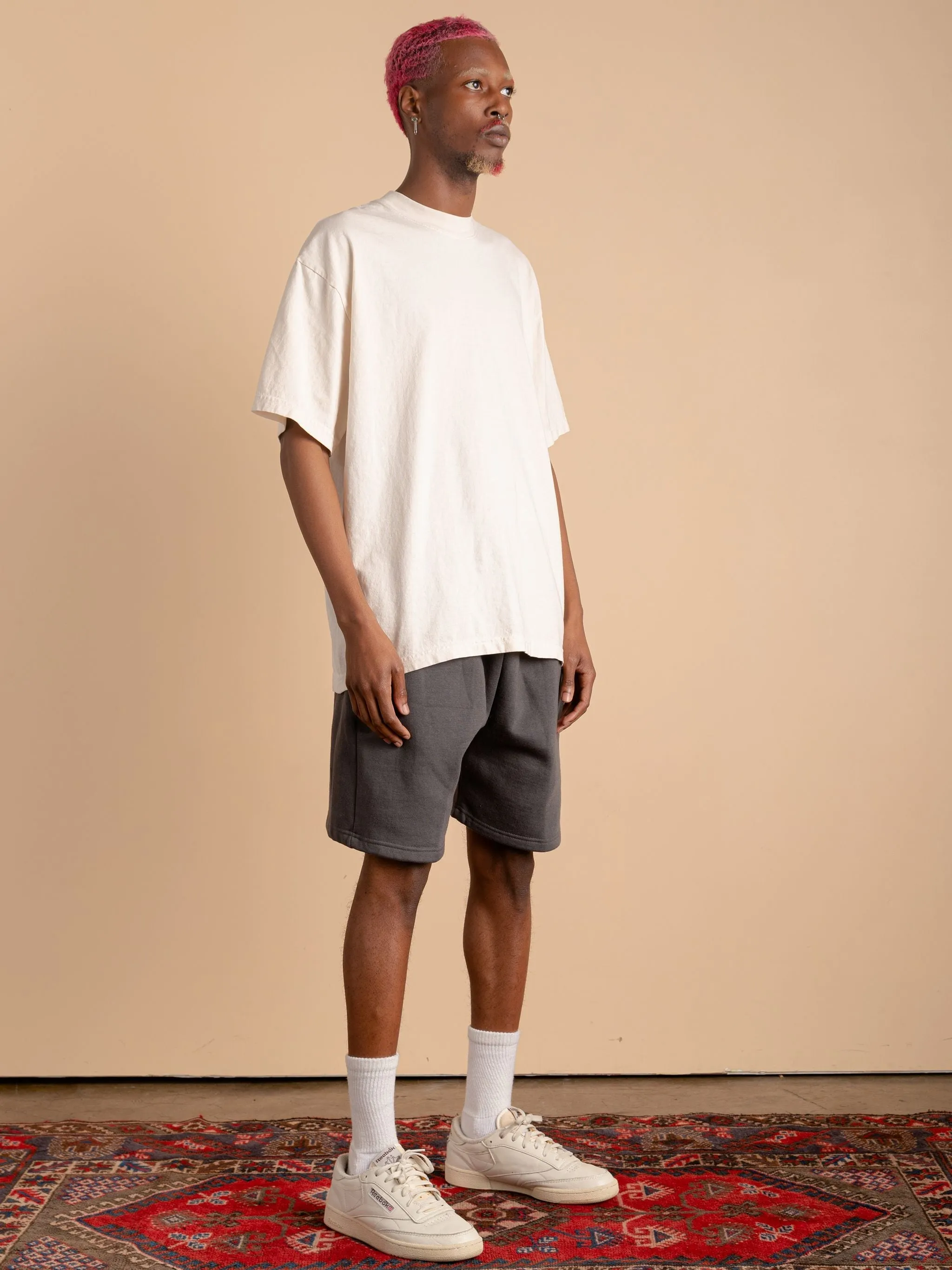 Fleece Sweat Shorts-Dark Grey
