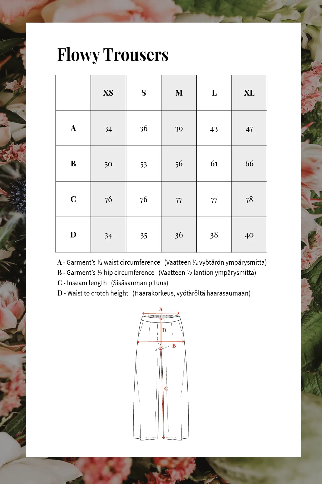Flowy trousers in candy floral