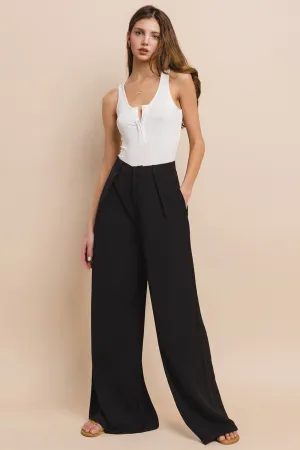 FLOWY WIDE LEG LINEN TROUSER PANTS W2315PIB