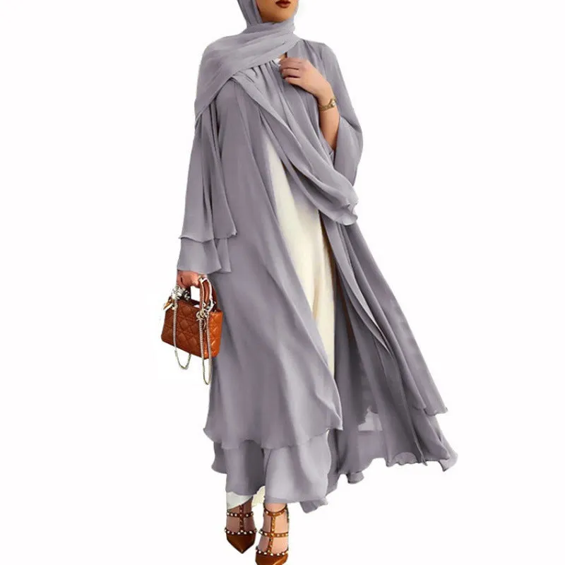 Flowy Wrap Style Dress with Maxi Hem