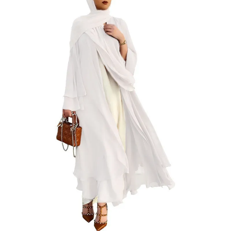 Flowy Wrap Style Dress with Maxi Hem