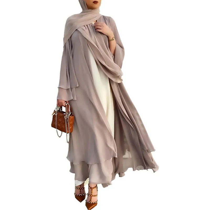 Flowy Wrap Style Dress with Maxi Hem