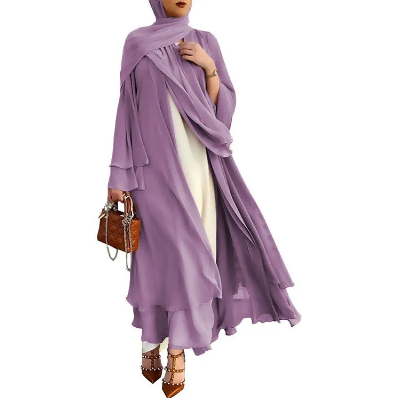 Flowy Wrap Style Dress with Maxi Hem