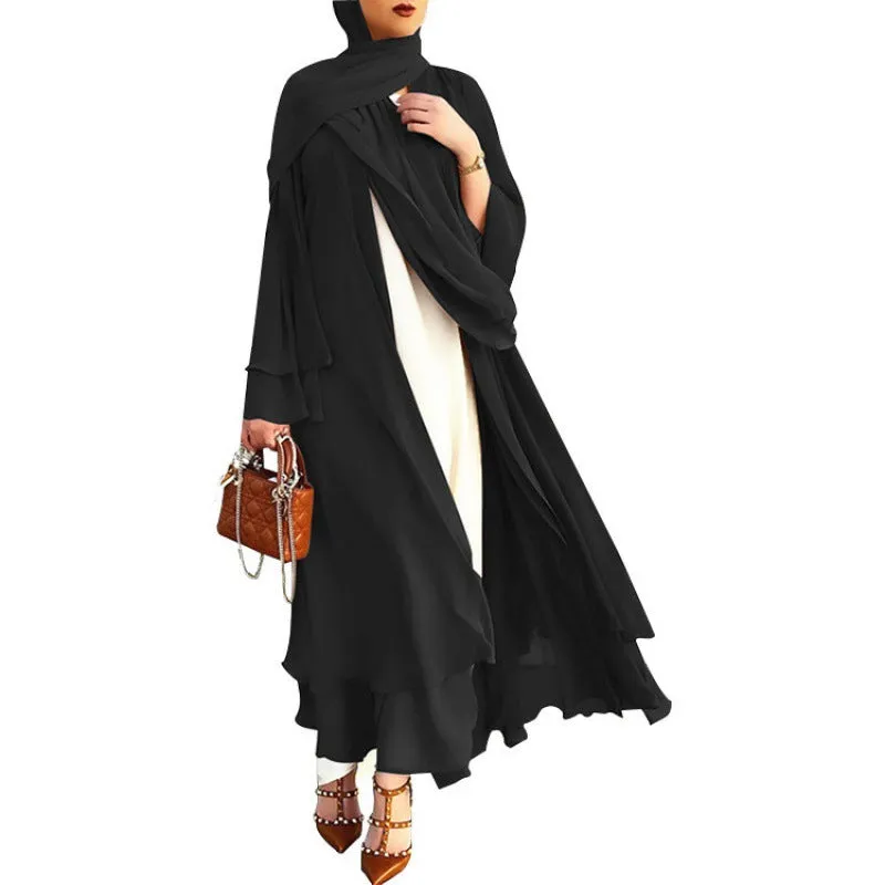 Flowy Wrap Style Dress with Maxi Hem