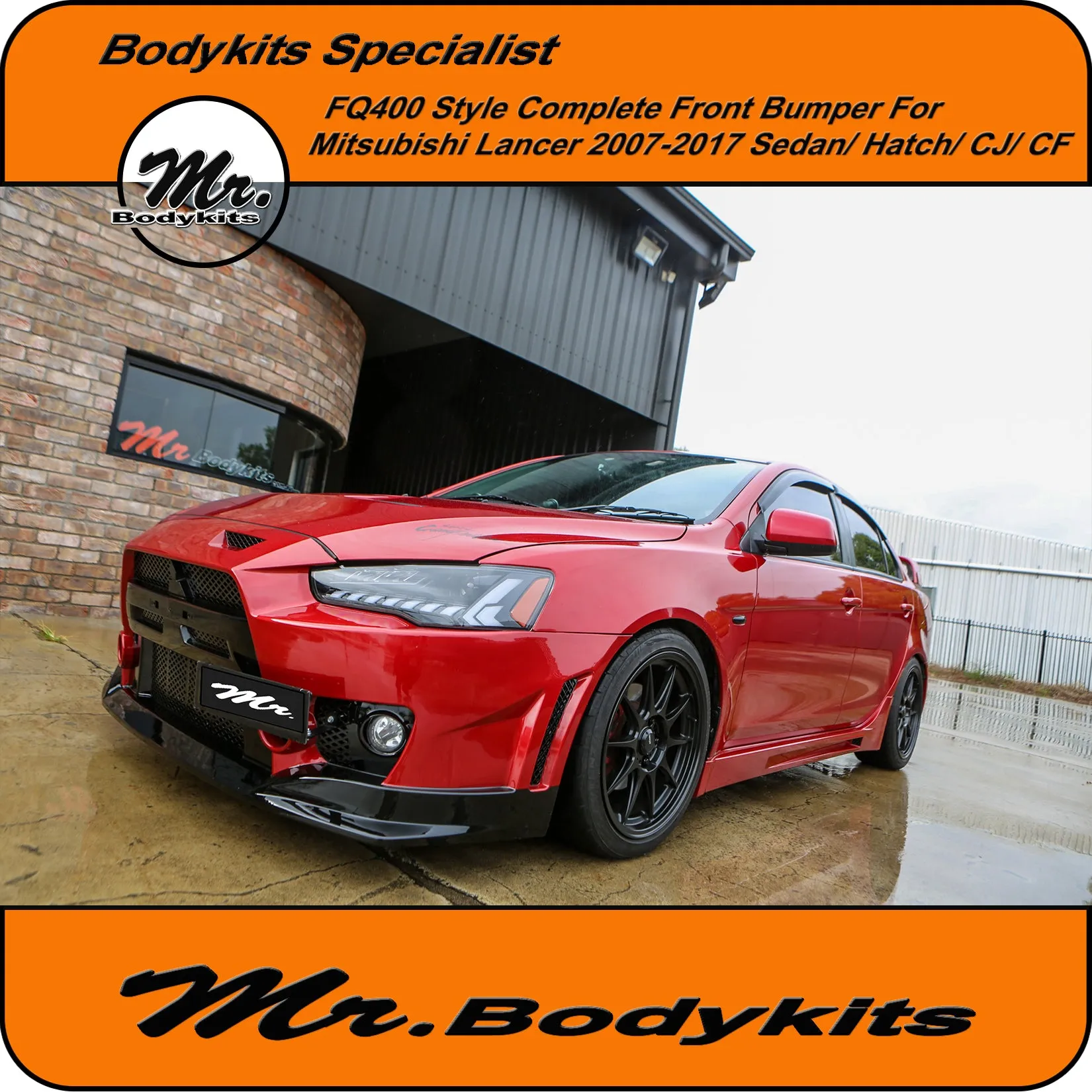 FQ400 Style Front Bumper Bar For Mitsubishi Lancer CJ CF Sedan/ Hatch 07-17 by Mr Bodykits