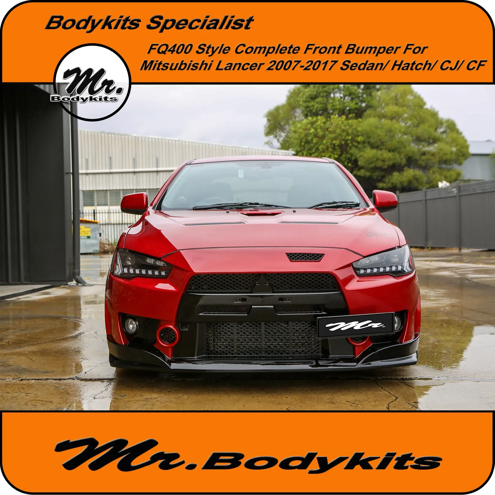 FQ400 Style Front Bumper Bar For Mitsubishi Lancer CJ CF Sedan/ Hatch 07-17 by Mr Bodykits