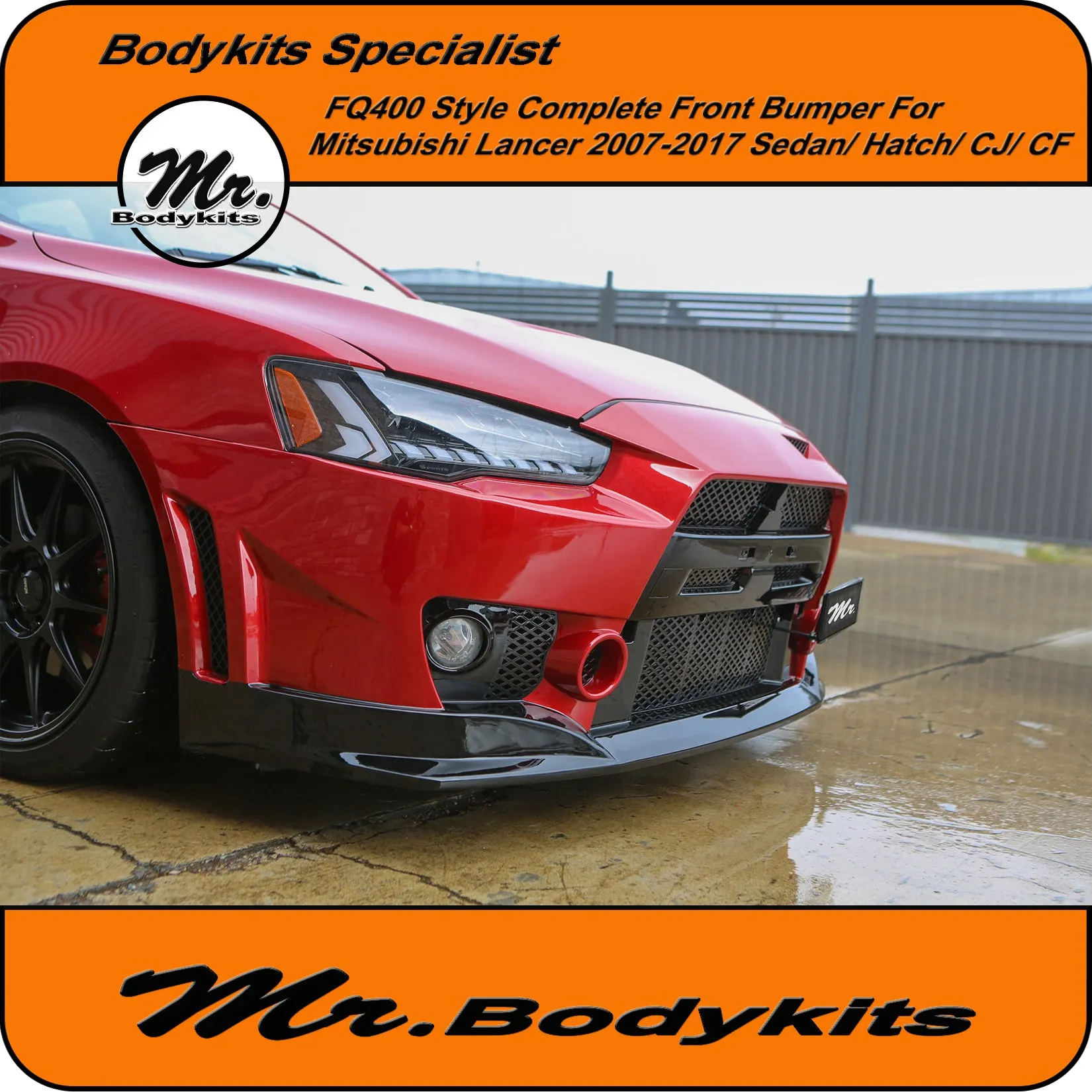 FQ400 Style Front Bumper Bar For Mitsubishi Lancer CJ CF Sedan/ Hatch 07-17 by Mr Bodykits