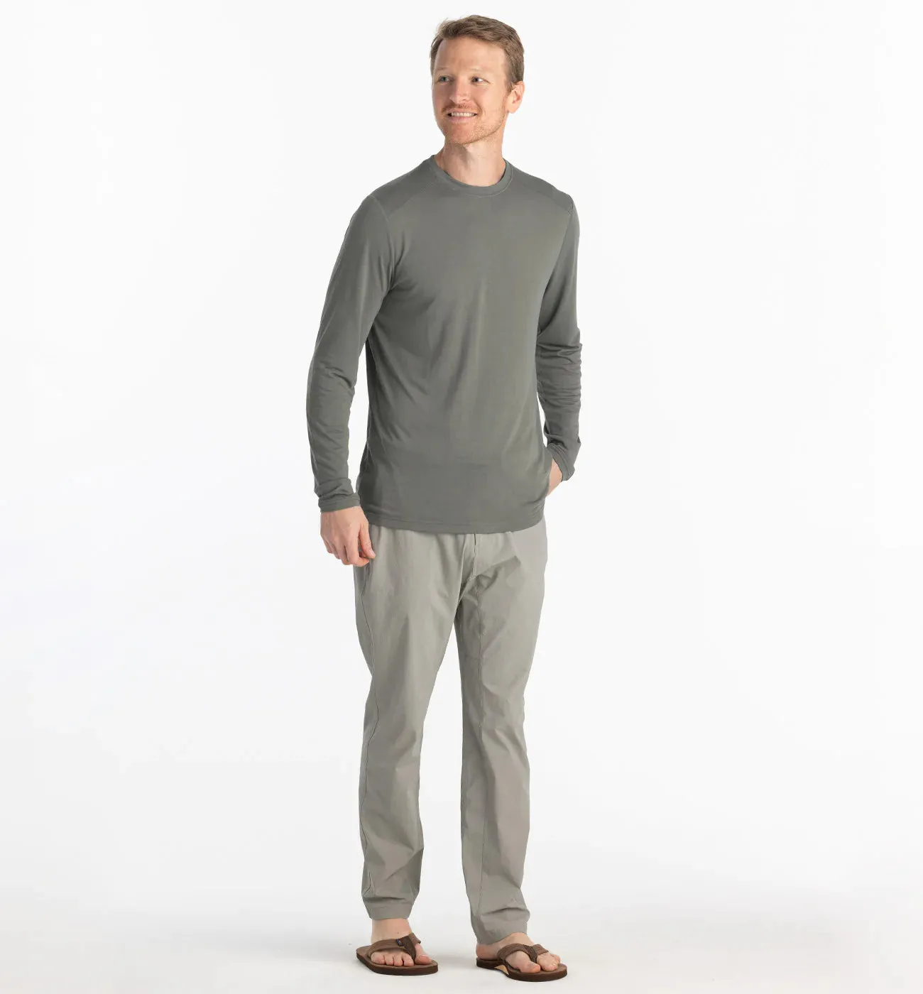 Free Fly Men's Bamboo Lightweight Long Sleeve in Fatigue