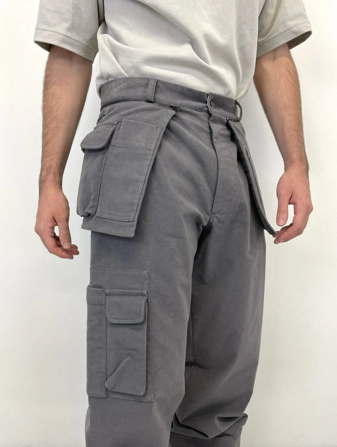 F/W 2001 Dolce & Gabbana waist bag moleskin pants