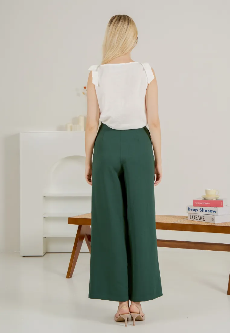 Galileo Pearl Embellished Wide Leg Pants