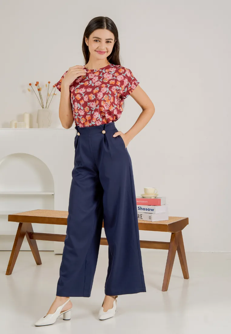 Galileo Pearl Embellished Wide Leg Pants