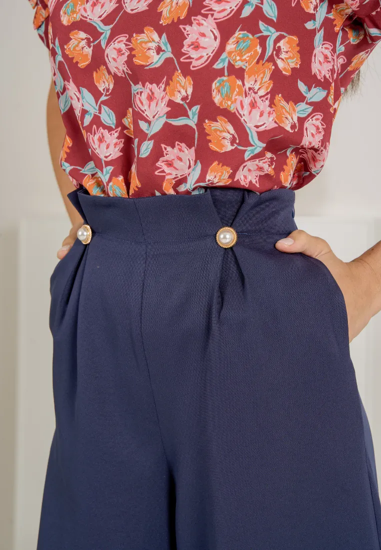 Galileo Pearl Embellished Wide Leg Pants