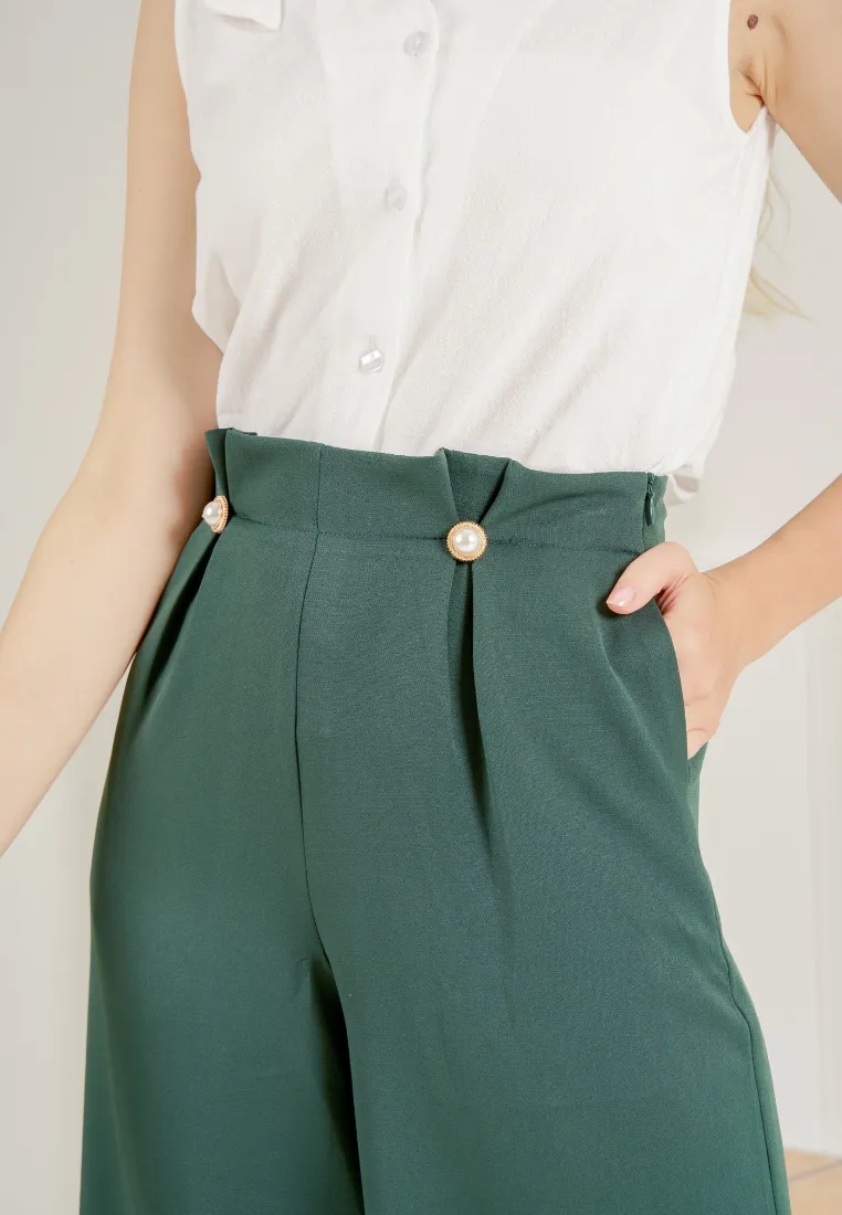 Galileo Pearl Embellished Wide Leg Pants