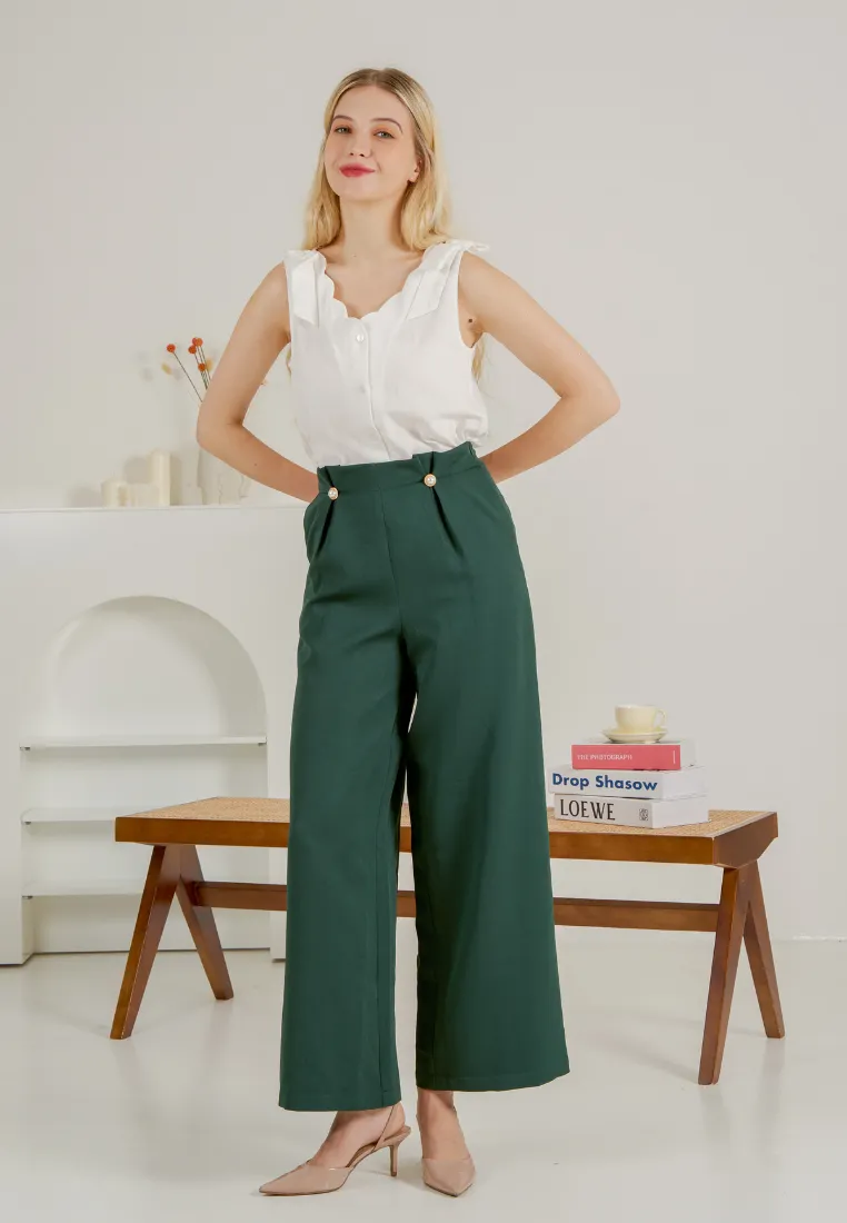 Galileo Pearl Embellished Wide Leg Pants