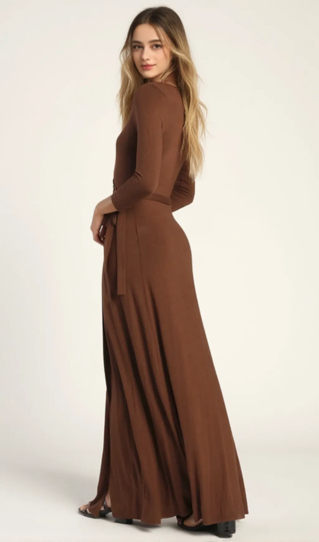 Garden district navy blue wrap shop maxi dress