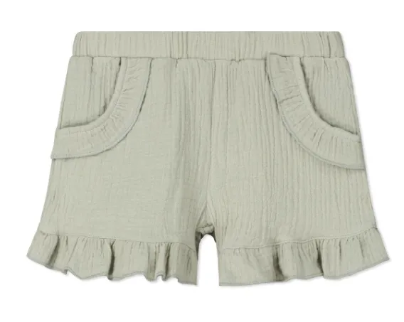 Grey Ruffle Shorts