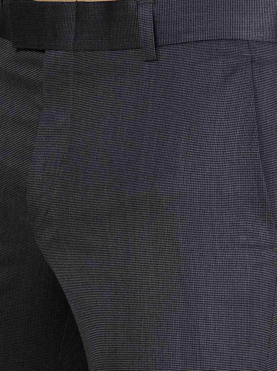 Grey Solid Slim Fit Formal Trouser | Metal