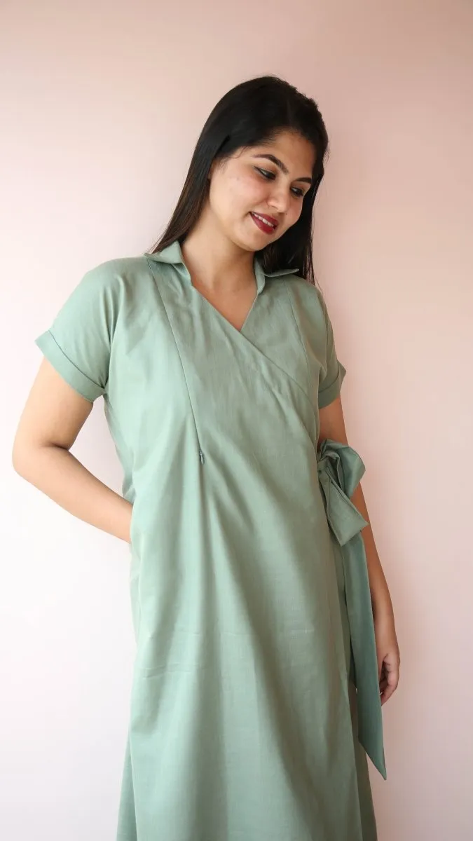 Guava garden wrap dress|Maternity|Fruitful journey|All us women