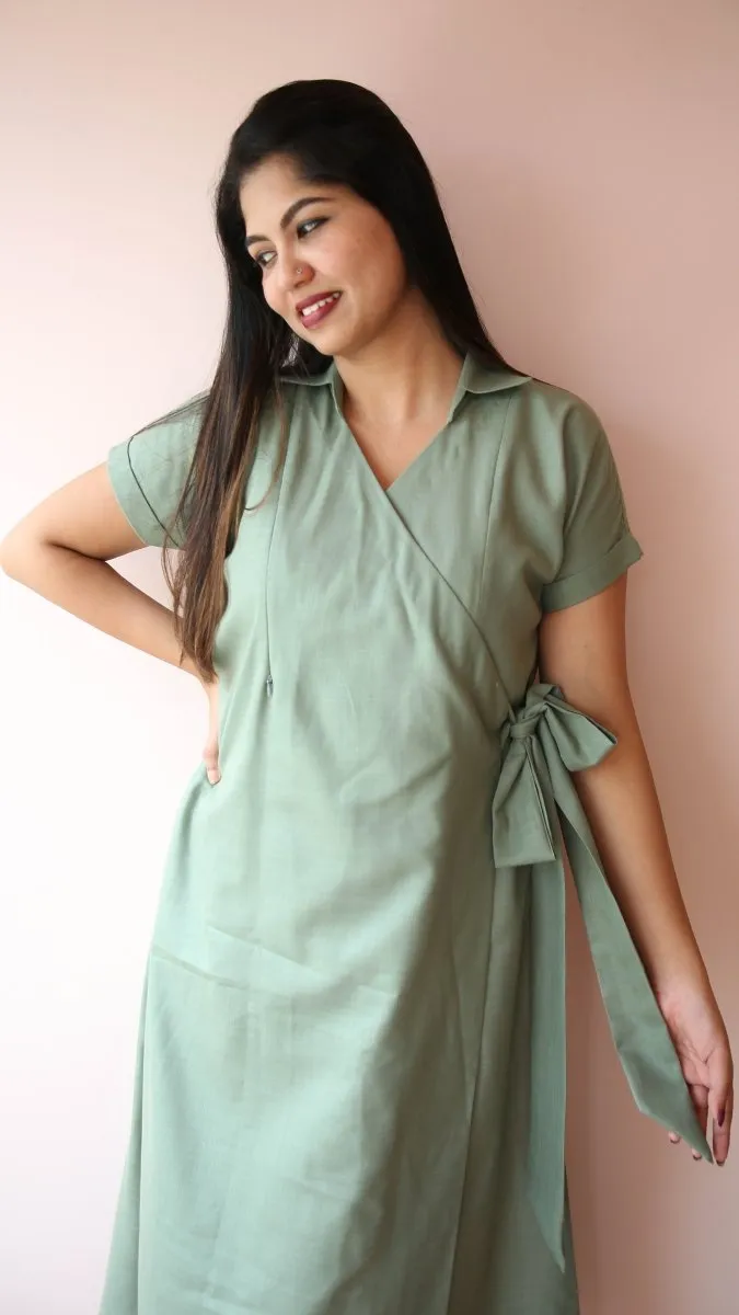 Guava garden wrap dress|Maternity|Fruitful journey|All us women
