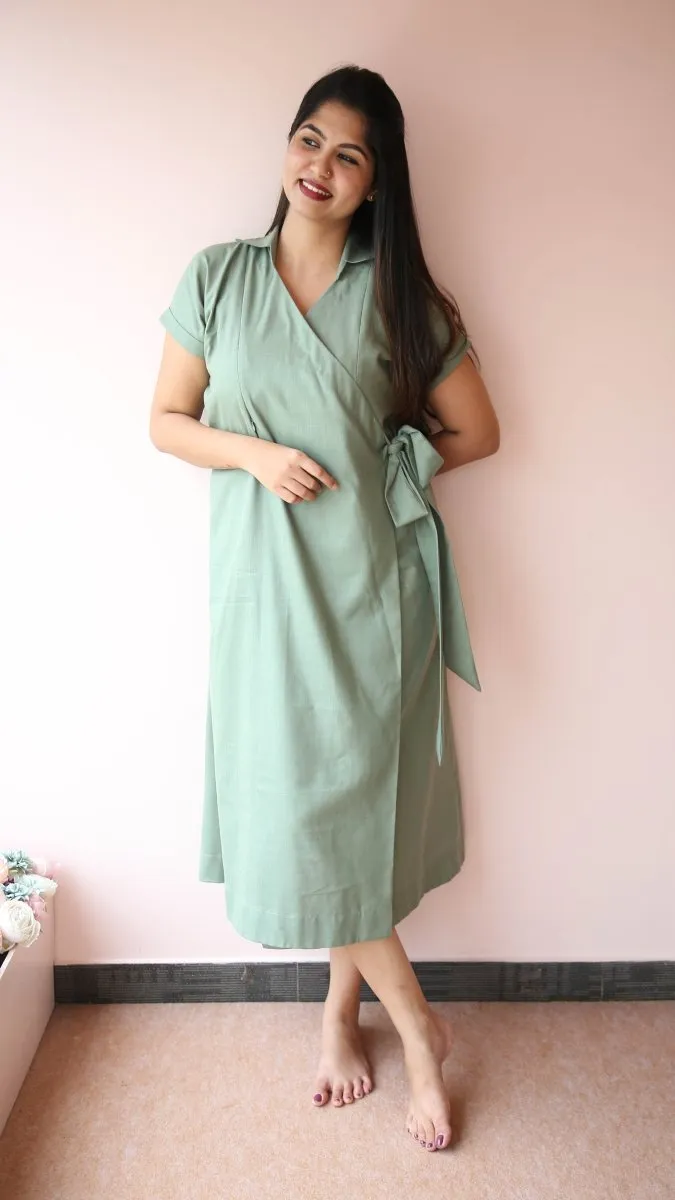 Guava garden wrap dress|Maternity|Fruitful journey|All us women