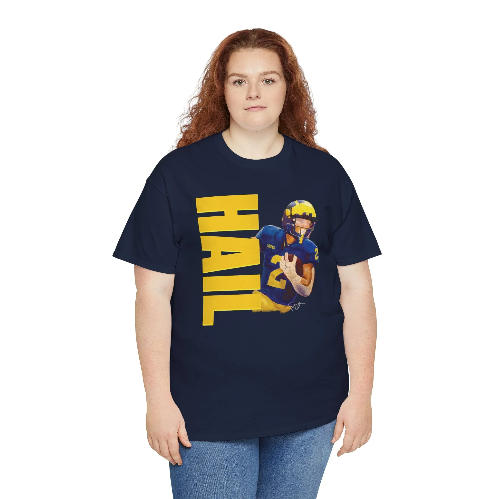 HAIL Football Fans! Unisex Heavy Cotton Tee Larger Painting