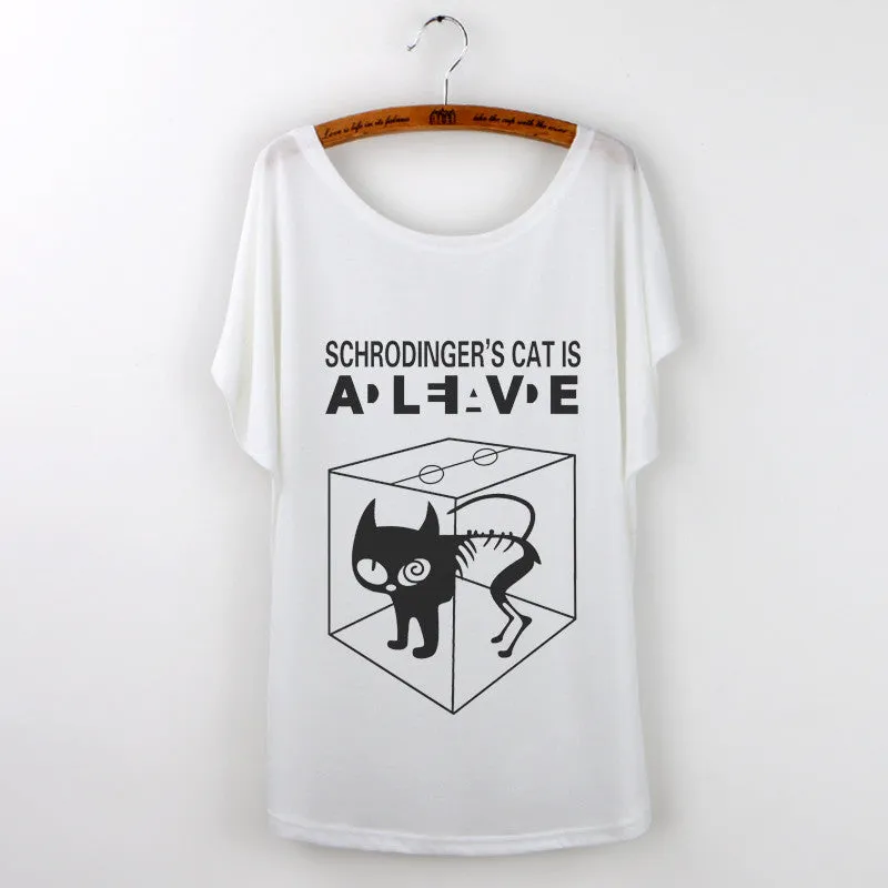 Harajuku Cat t-shirt Women Tee Shirt Femme Summer Casual Animal Cartoon print short sleeve Loose Ladies tops t shirt White