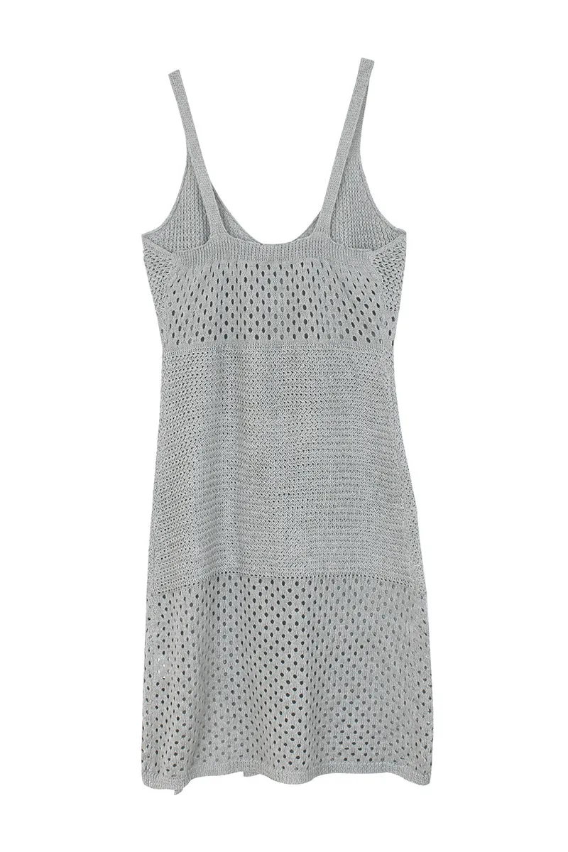 HBZ1113 Sleeveless Crochet Knit Midi Dress