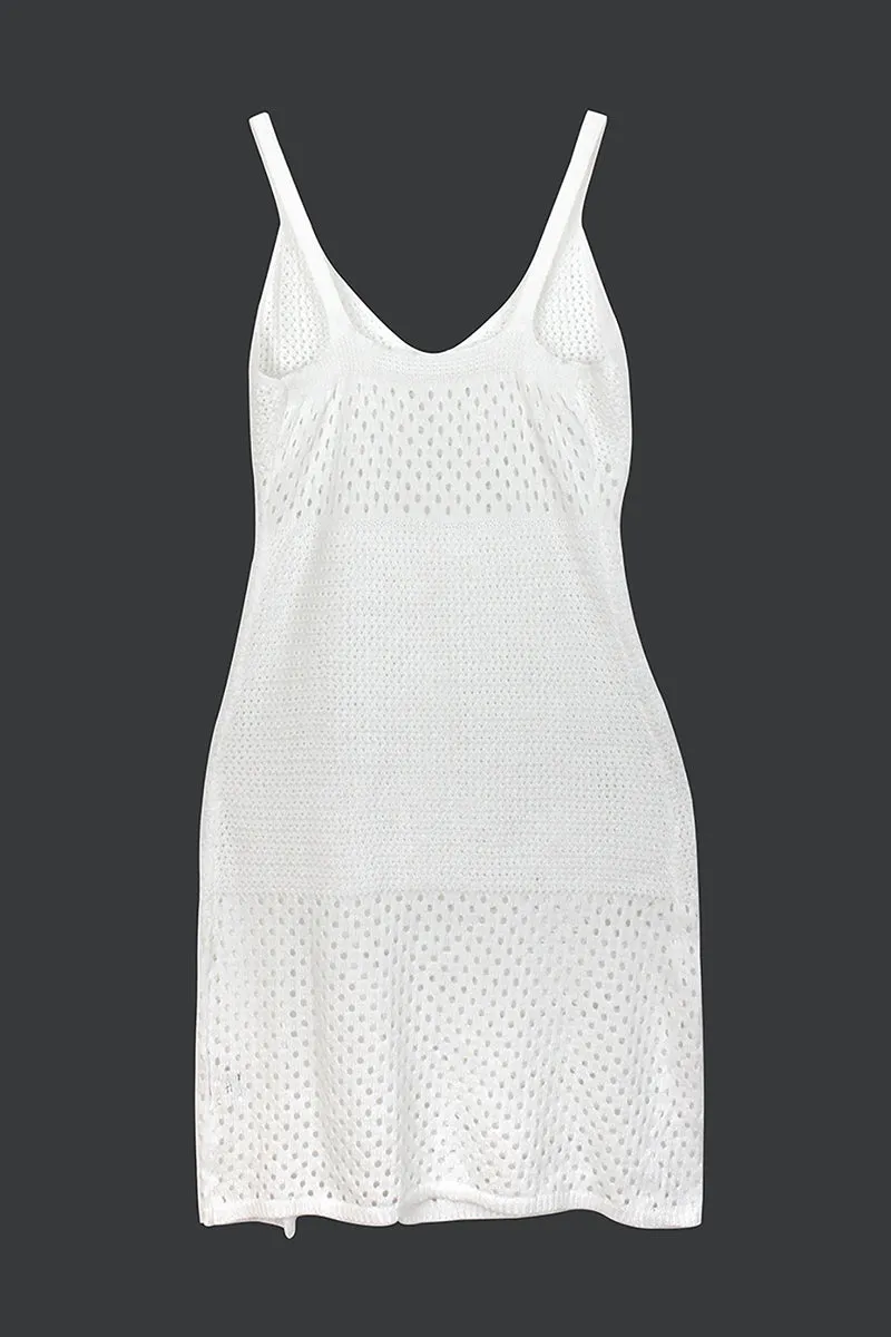 HBZ1113 Sleeveless Crochet Knit Midi Dress
