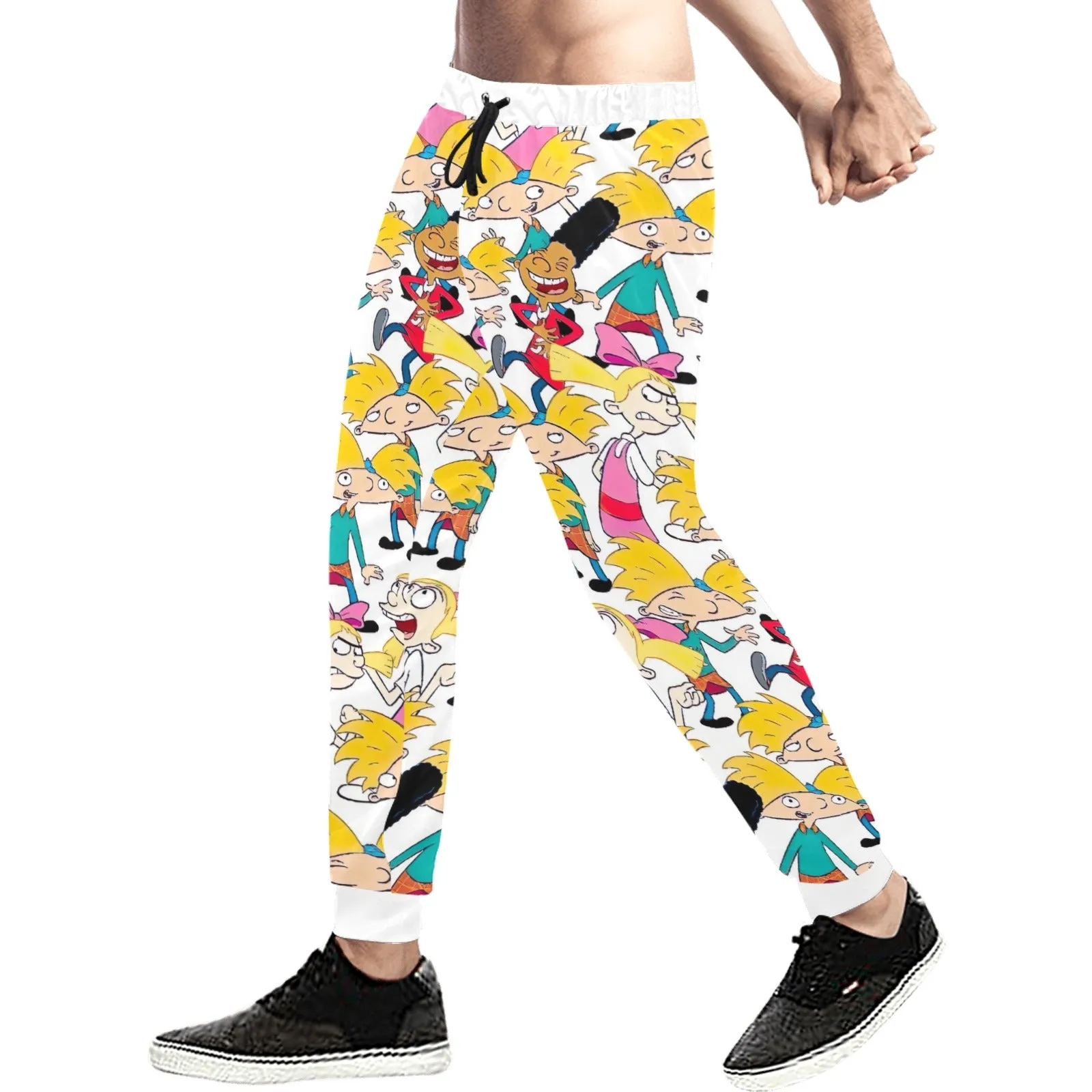 Hey Arnold! White Pattern Casual Baggy Slacks