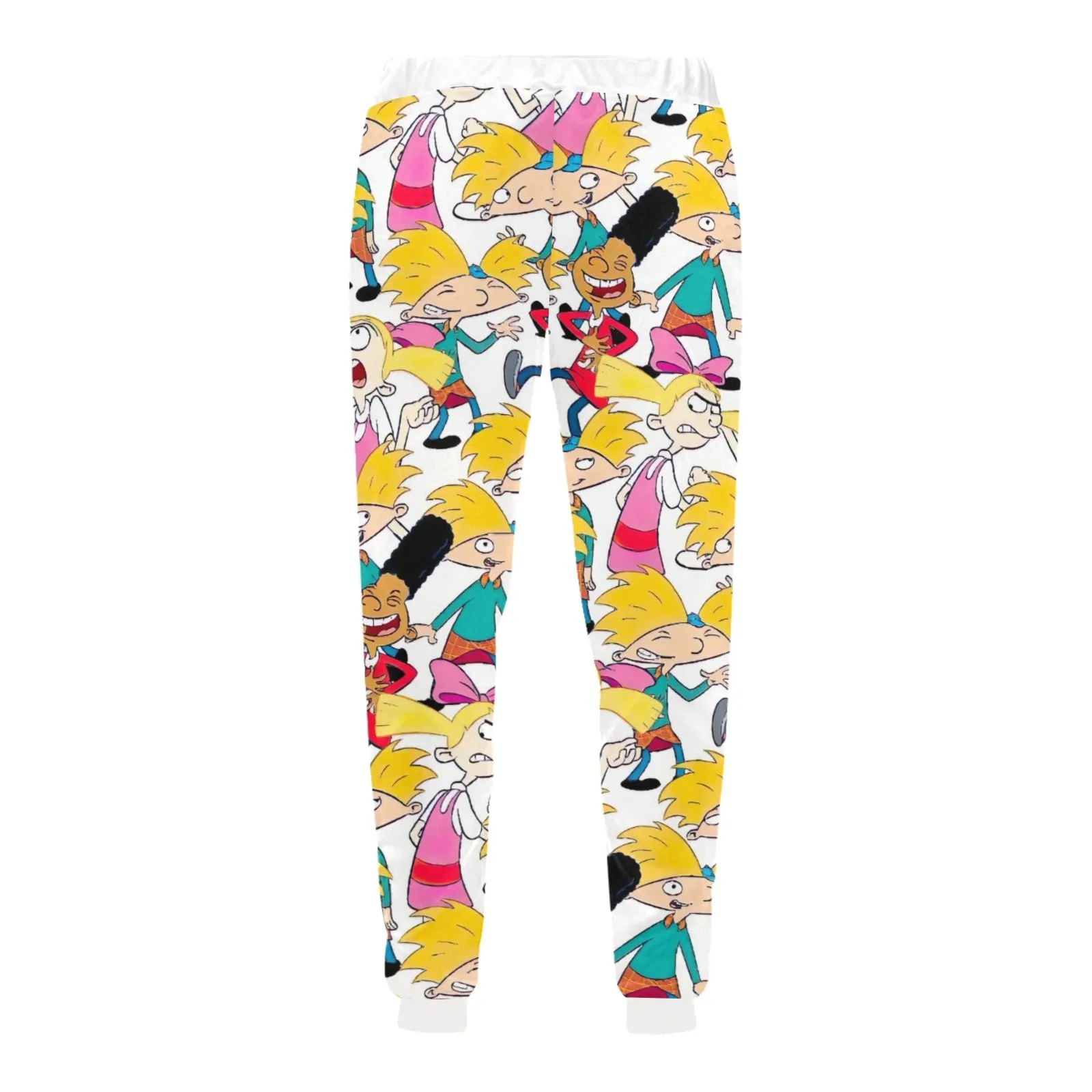 Hey Arnold! White Pattern Casual Baggy Slacks