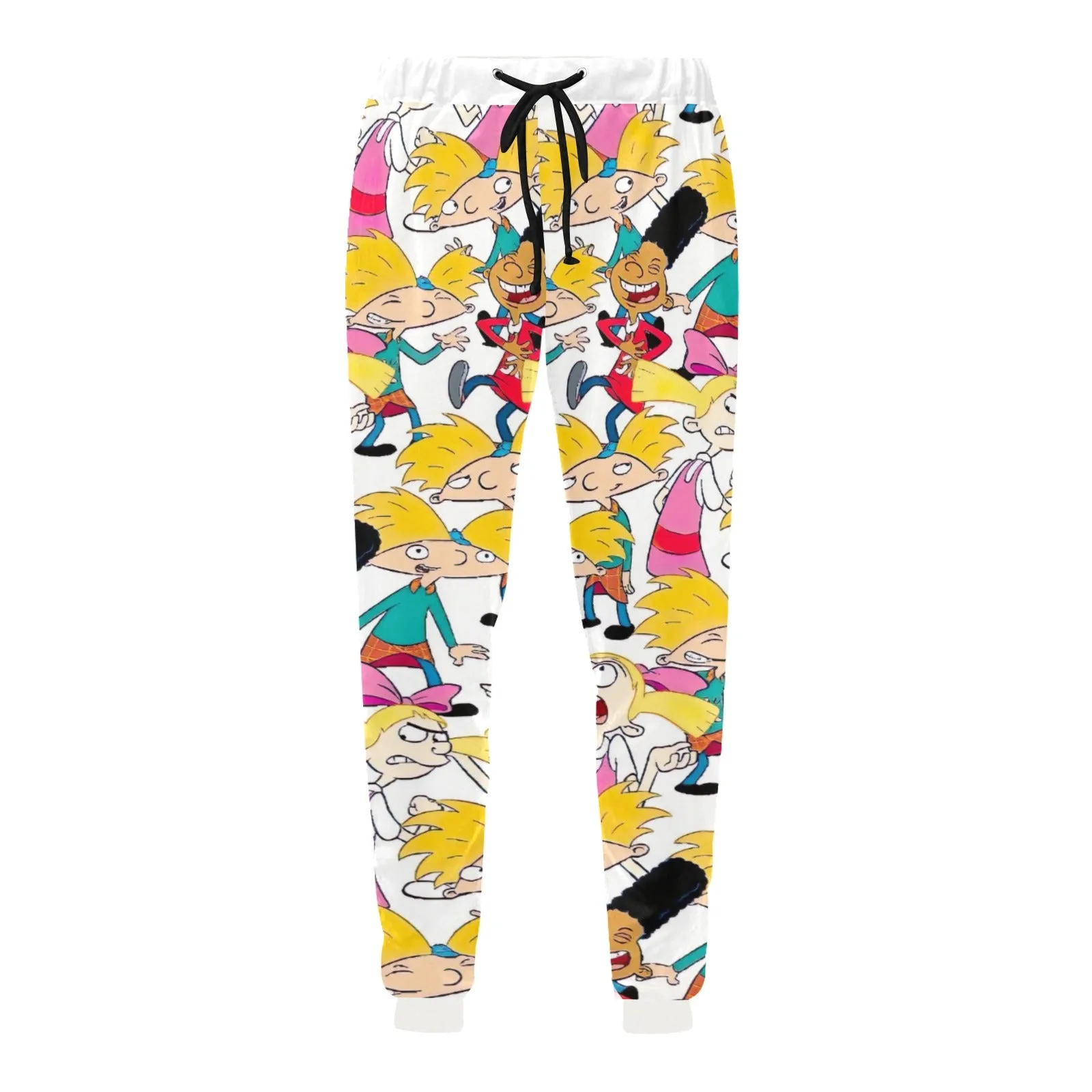 Hey Arnold! White Pattern Casual Baggy Slacks