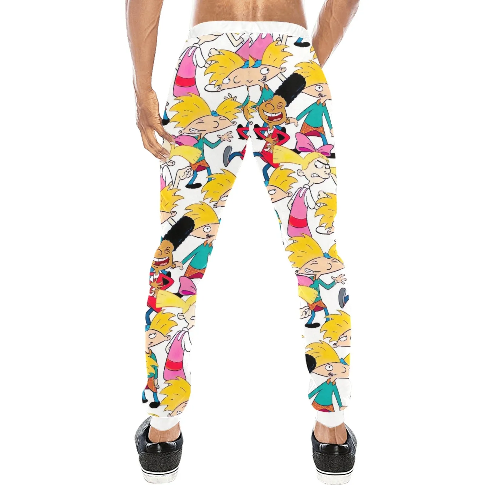 Hey Arnold! White Pattern Casual Baggy Slacks