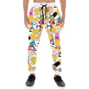 Hey Arnold! White Pattern Casual Baggy Slacks