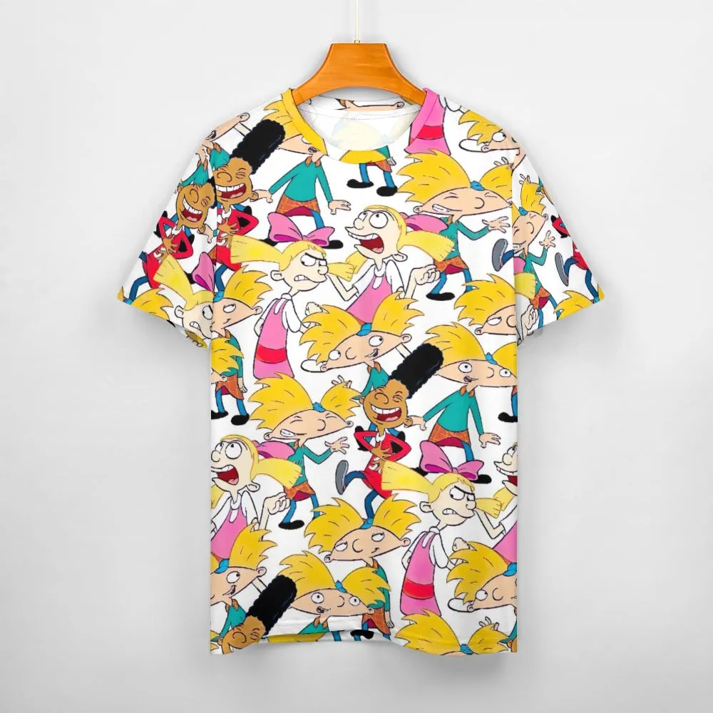 Hey Arnold! White Pattern Women's 100% Cotton T-Shirt