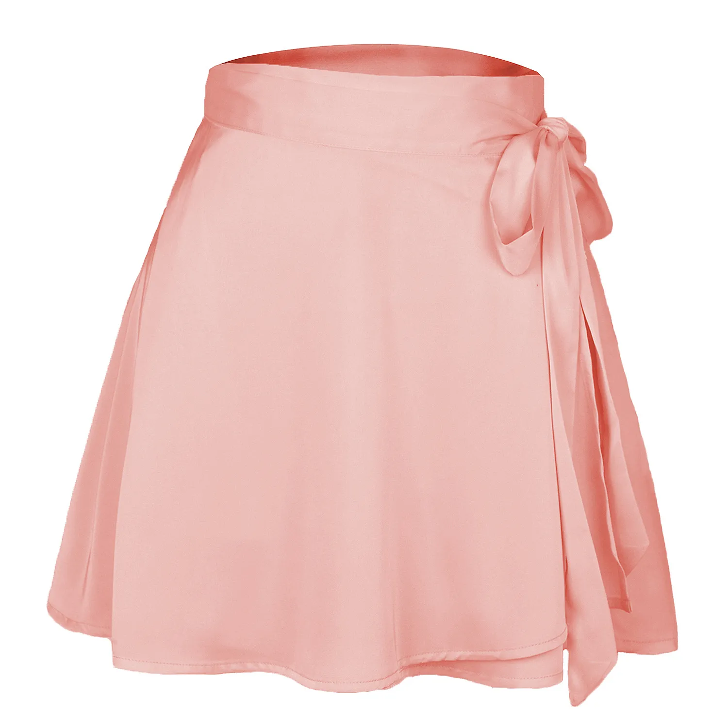 High Waist Satin Wrap Skirt | Side Tie | Free Flowing | Polyester