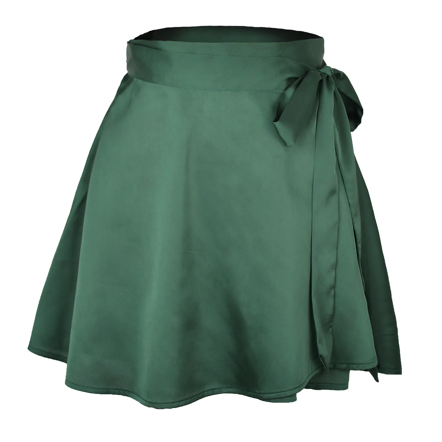 High Waist Satin Wrap Skirt | Side Tie | Free Flowing | Polyester