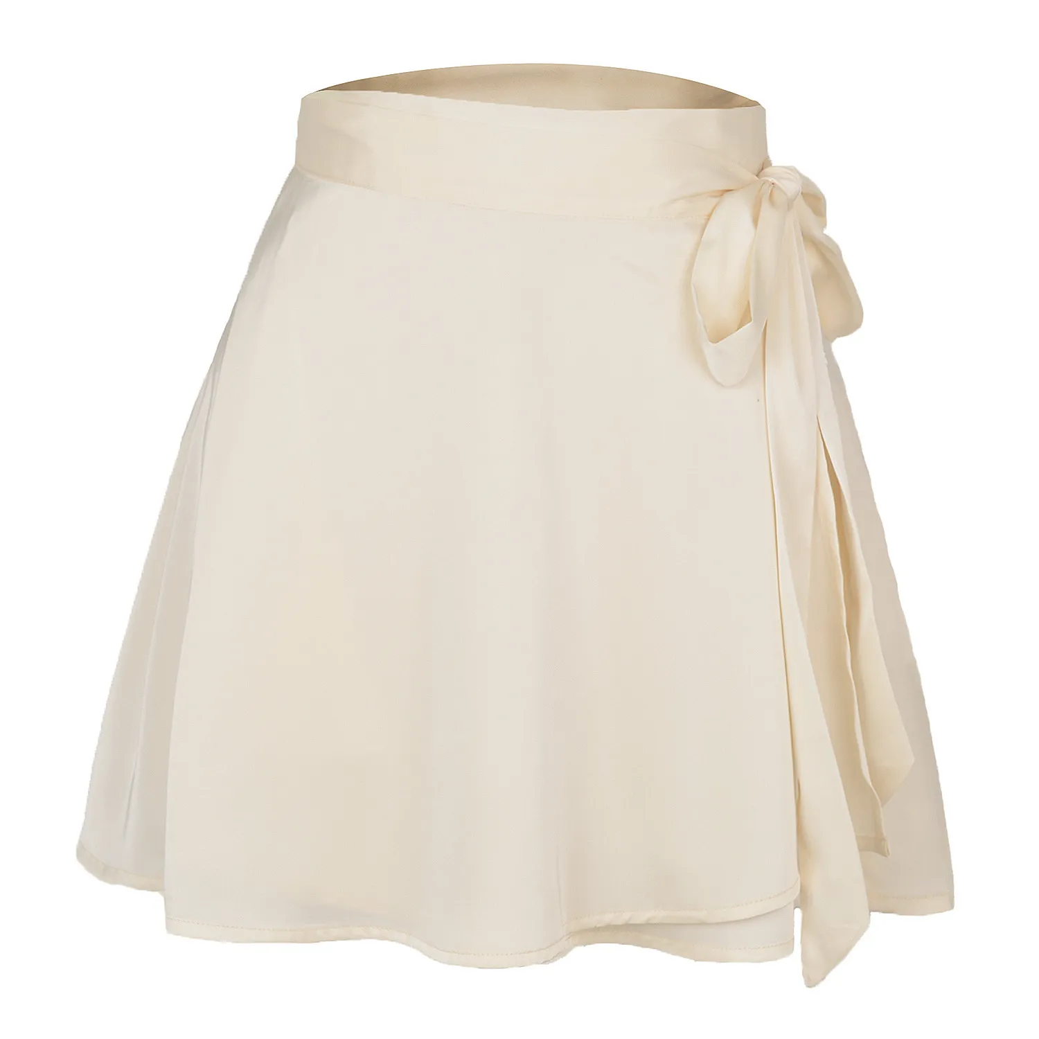 High Waist Satin Wrap Skirt | Side Tie | Free Flowing | Polyester