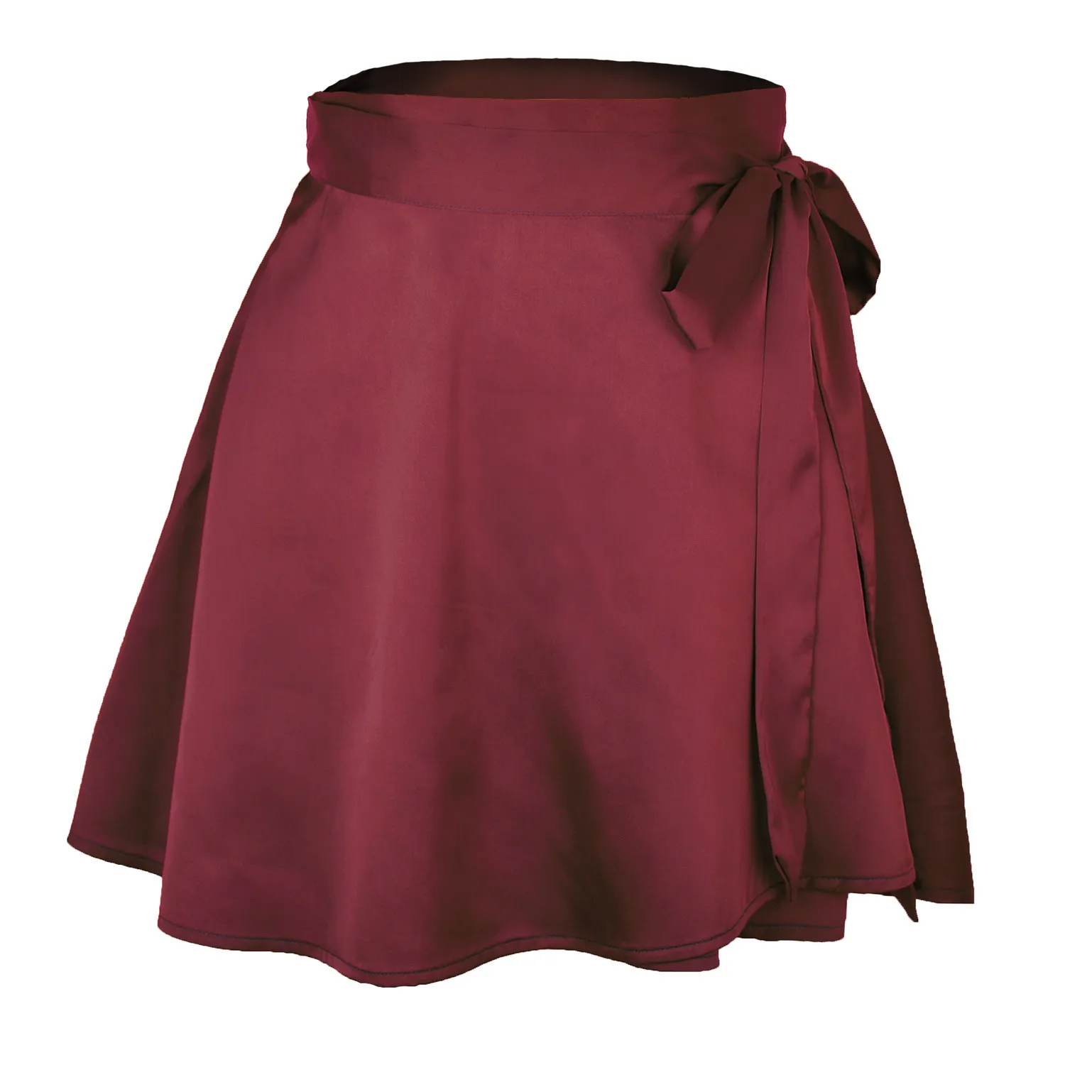 High Waist Satin Wrap Skirt | Side Tie | Free Flowing | Polyester