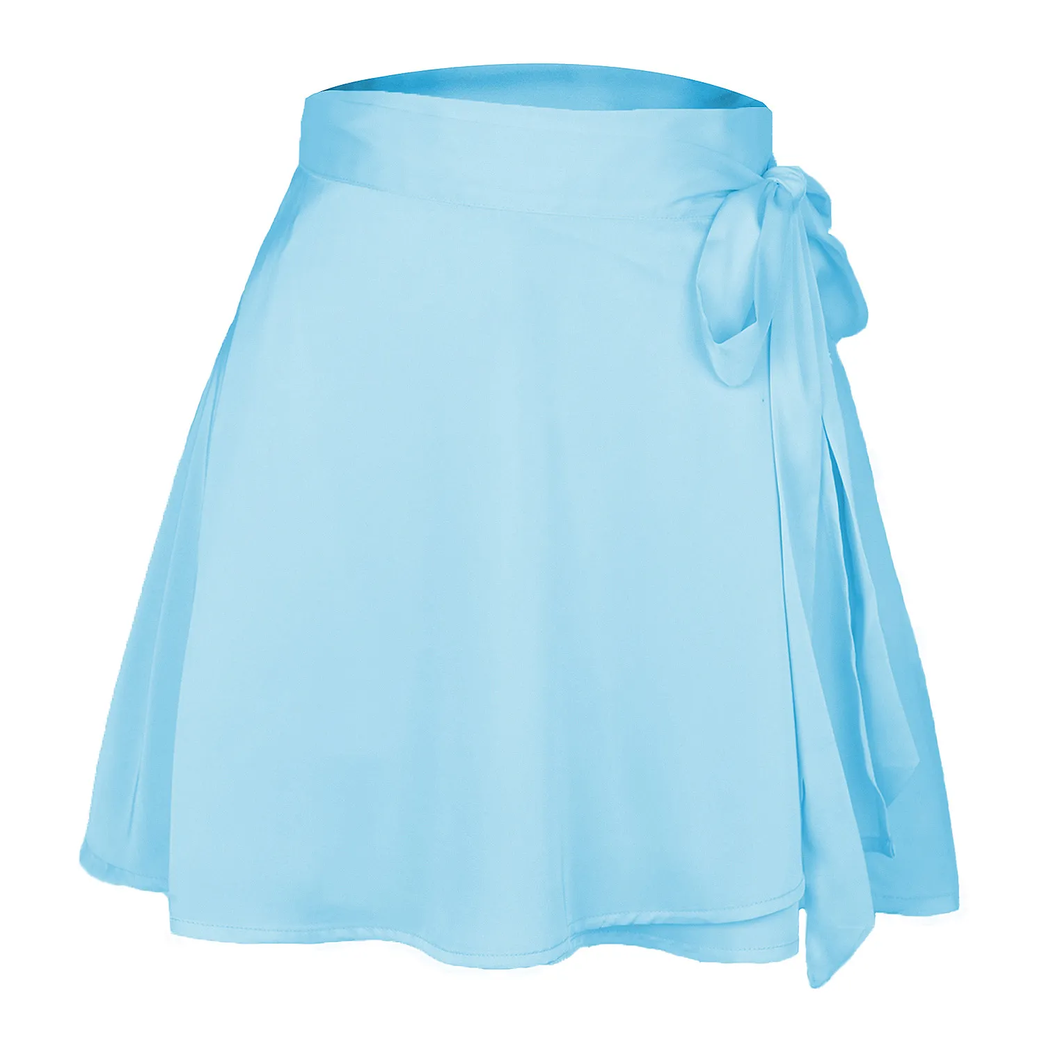 High Waist Satin Wrap Skirt | Side Tie | Free Flowing | Polyester