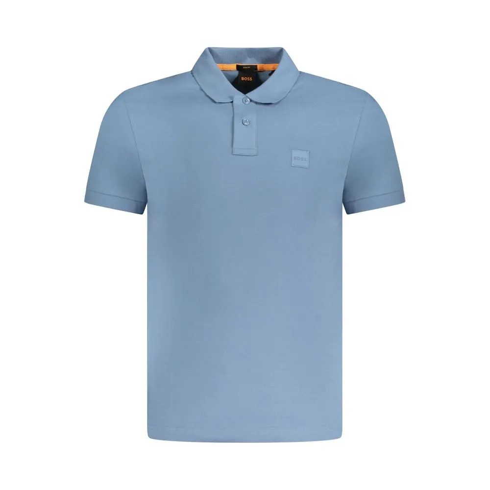 Hugo Boss Light Blue Cotton Men Polo Shirt