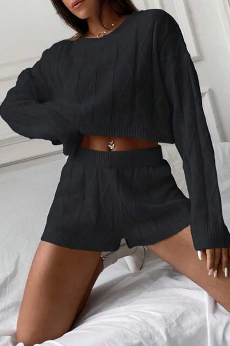 HUR1191 Cable Knit Lounge Set