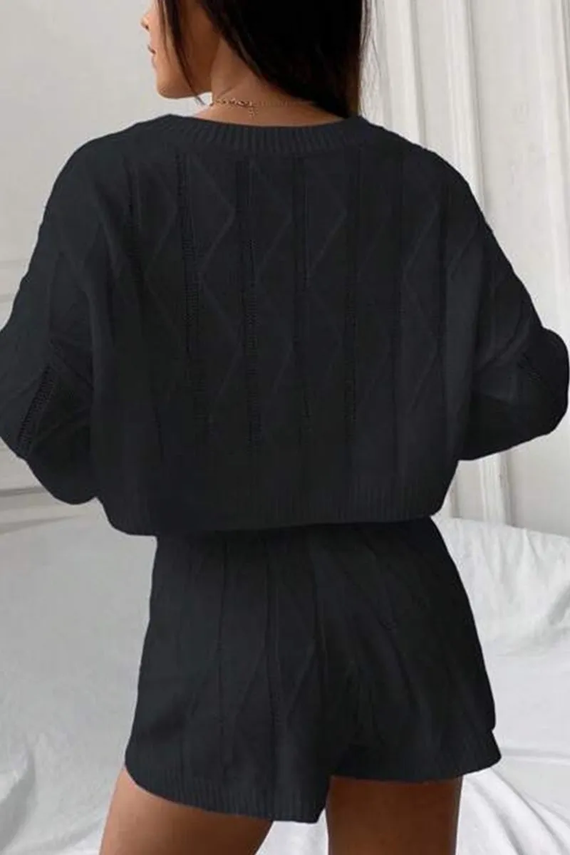 HUR1191 Cable Knit Lounge Set