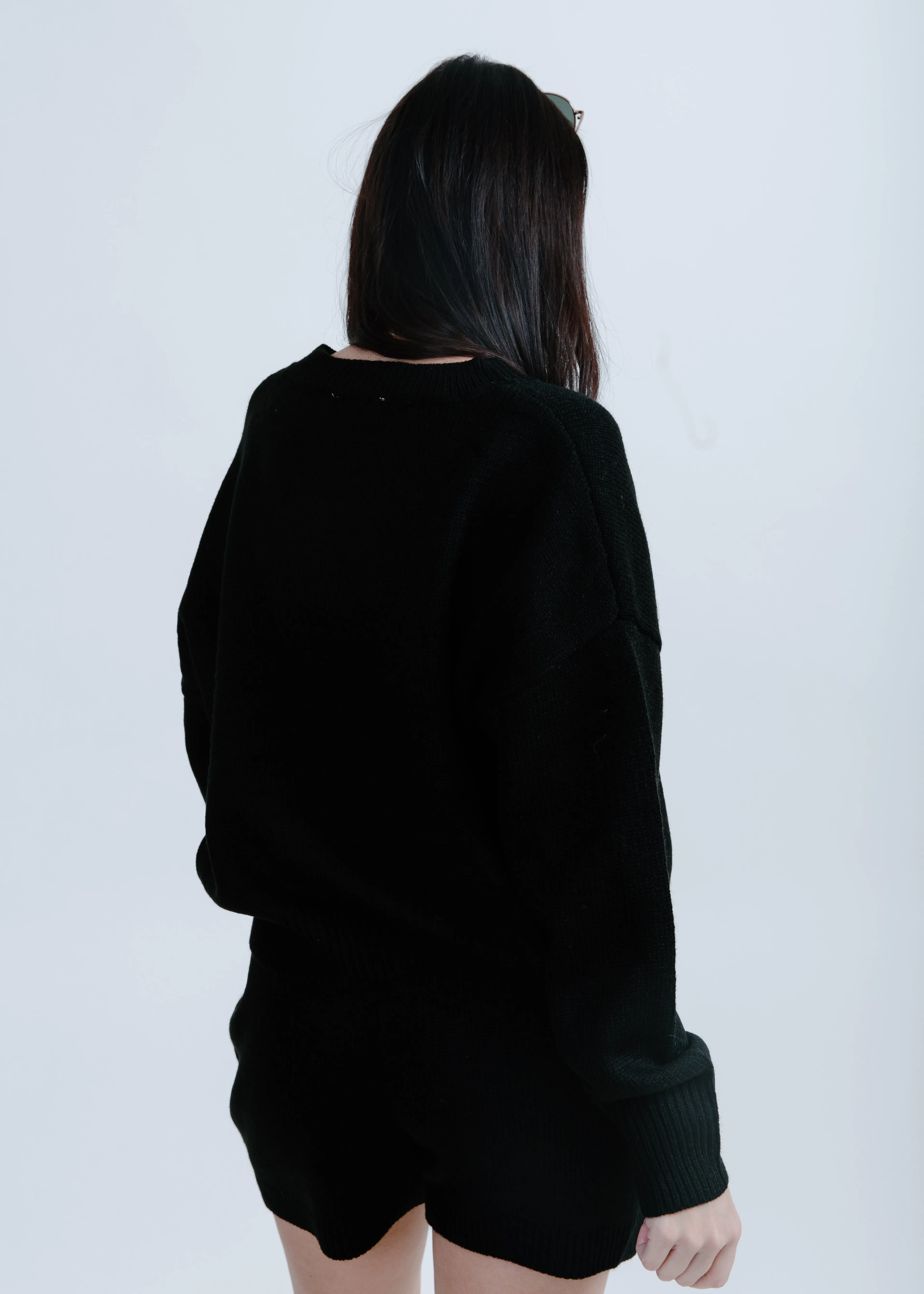 Iris Sweater and Shorts Set - Black