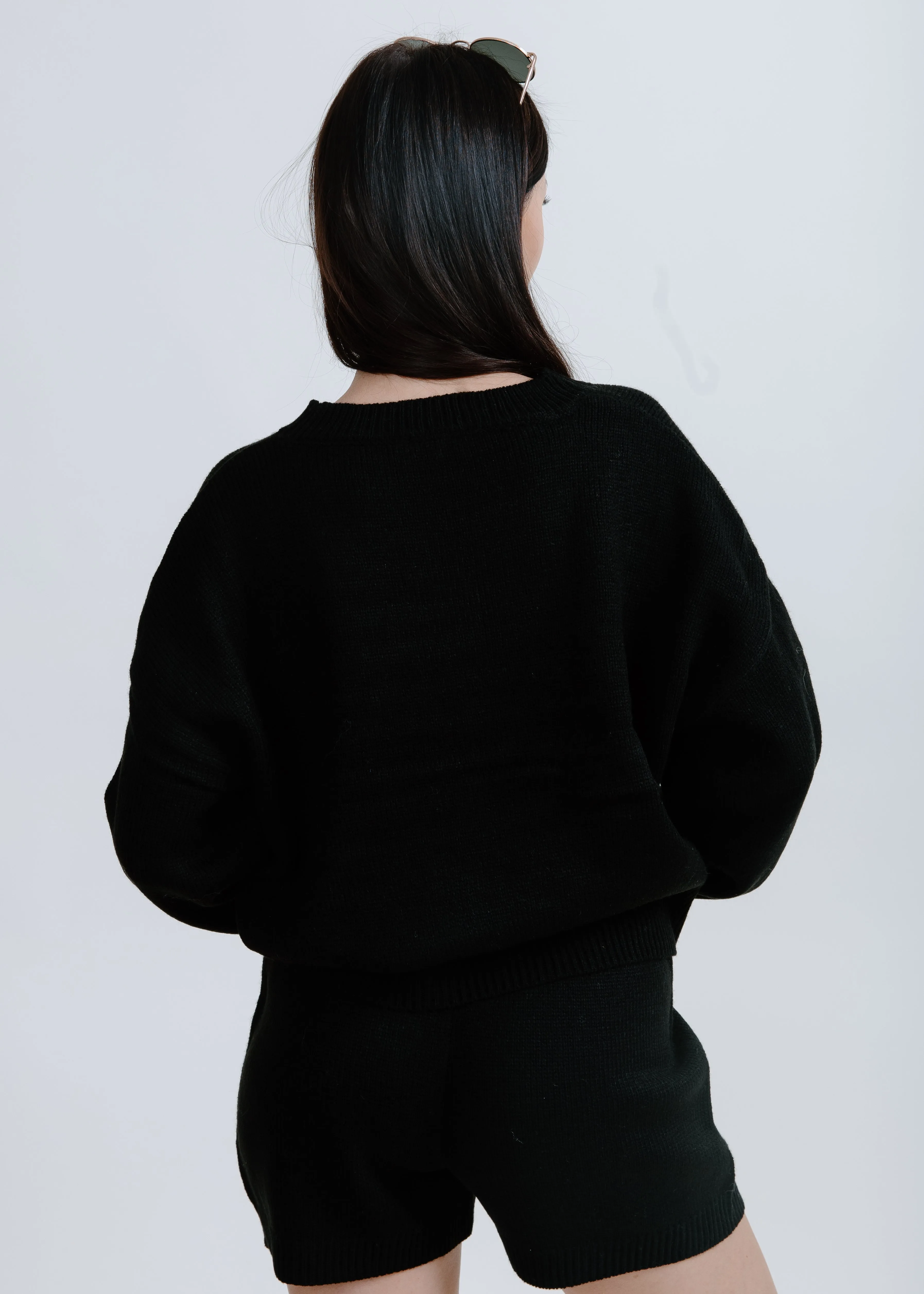 Iris Sweater and Shorts Set - Black