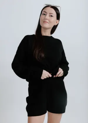 Iris Sweater and Shorts Set - Black