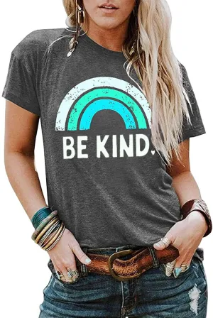 IRISGOD Womens Graphic Tees Casual Summer Short Sleeve Vintage T Shirts Tops