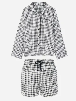 Jim Jam Women's Organic Cotton Pyjama Shorts Set | White